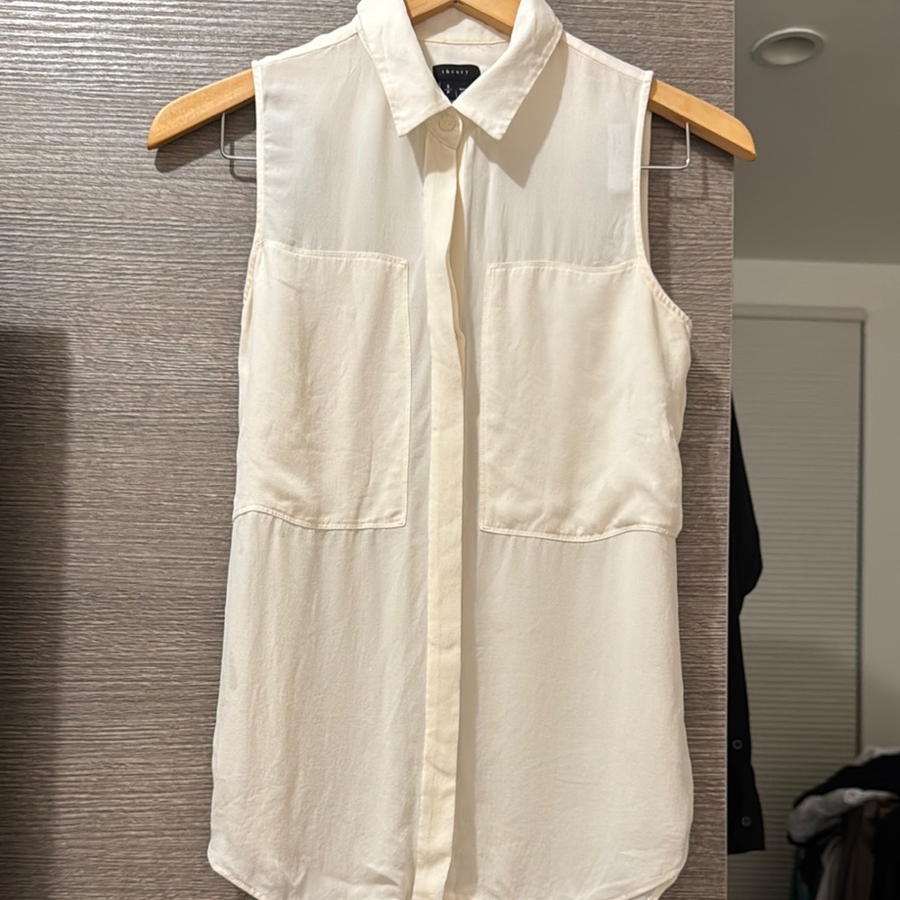 White Sleeveless Blouse